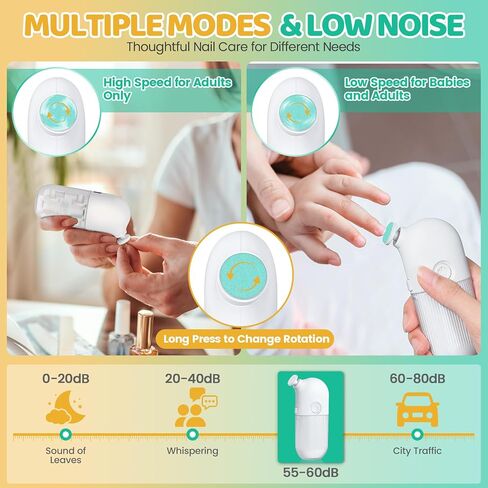 مبرد أظافر كهربائي للأطفال مع مقص، أداة تشذيب أظافر الأطفال 5 في 1 مع ضوء LED، مقص أظافر قابل لإعادة الشحن للأطفال الرضع والبالغين، ضوضاء منخفضة، يتضمن 5 وسادات مبرد، غزال أصفر in Kuwait