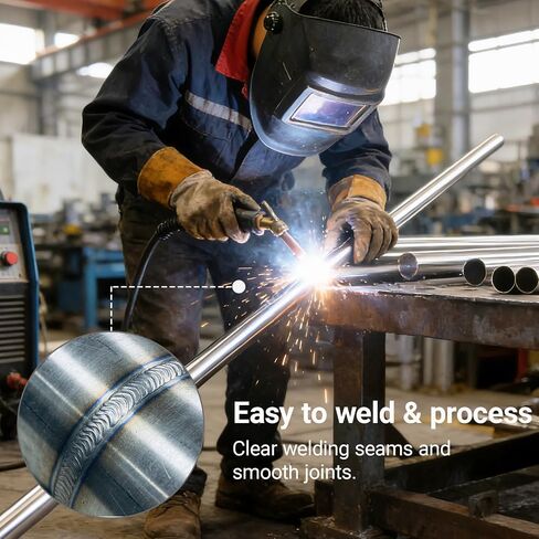 2 Pack 1" Od 304 Stainless Steel Tubing 30-Inch Length 1.5mm Wall Thickness Weldable Tubing Round Metal Tube Industrial for Home Furnishing Machinery in Saudi Arabia