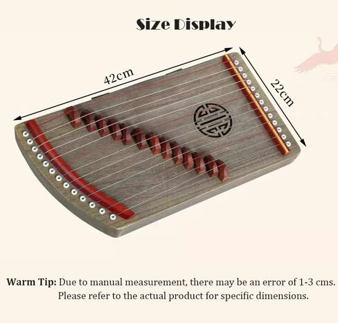 Chinese Zither Instrument with Accessories, 13 Strings, Chinese Guzheng Suitable for Beginners, Adults, Children, 42x22 CM, 13 Guzheng Codes in Saudi Arabia