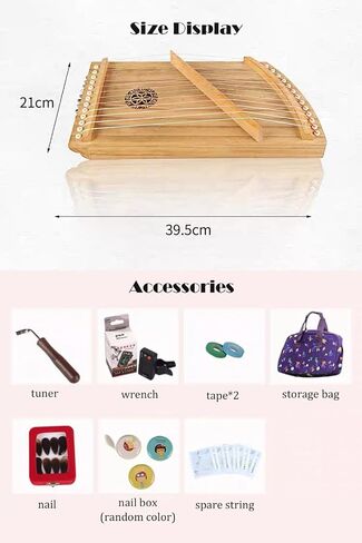 Guzheng Finger Trainer, 13 Strings with Accessories Suitable for Professional/Adult/Beginner/Children, 39.5x21 cm in Saudi Arabia