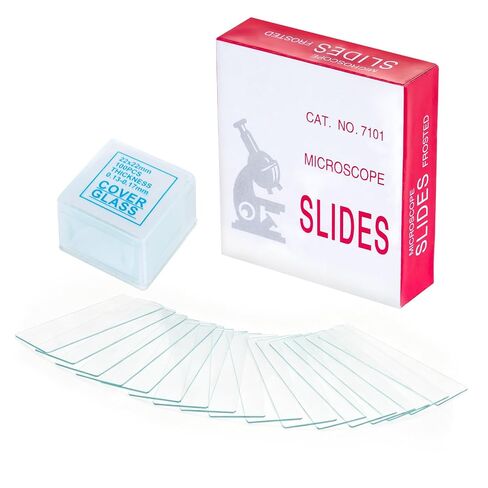 Microscope Slides and Covers, Glass Microscope Slides and Coverslips, 72 Slides + 100 Coverslips, Blank Glass Microscope Slides and Covers Fits Most Microscopes, Classroom, Lab & Home Use in Kuwait