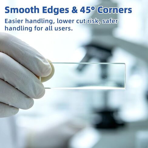 Microscope Slides and Covers, Glass Microscope Slides and Coverslips, 72 Slides + 100 Coverslips, Blank Glass Microscope Slides and Covers Fits Most Microscopes, Classroom, Lab & Home Use in Kuwait