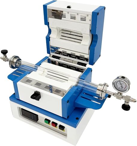 Laboratory Mini Tube Furnace 1100℃ High Temperature Vacuum Atmosphere Furnace PID Programmable, SiO₂ Working Tube, Compatible with Nitrogen/Argon for CVD Sintering Annealing 2KW 220V/1PH in Kuwait