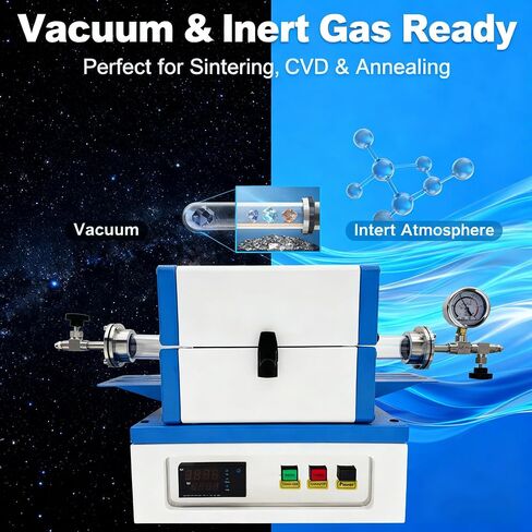 Laboratory Mini Tube Furnace 1100℃ High Temperature Vacuum Atmosphere Furnace PID Programmable, SiO₂ Working Tube, Compatible with Nitrogen/Argon for CVD Sintering Annealing 2KW 220V/1PH in Kuwait