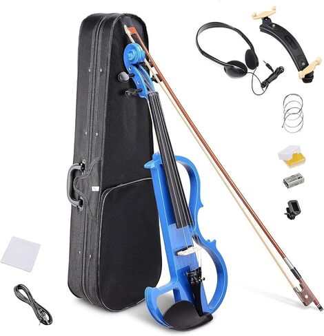 4/4 electric violin full-size wooden silent violin(Burgundy) in Kuwait