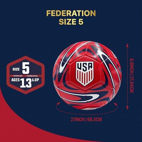 Icon Sports Officially Licensed U.S. Soccer Federation USMNT Soccer Ball Size 5 - Classic Stripes in Saudi Arabia
