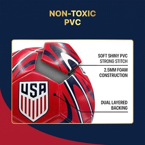 Icon Sports Officially Licensed U.S. Soccer Federation USMNT Soccer Ball Size 5 - Classic Stripes in Saudi Arabia