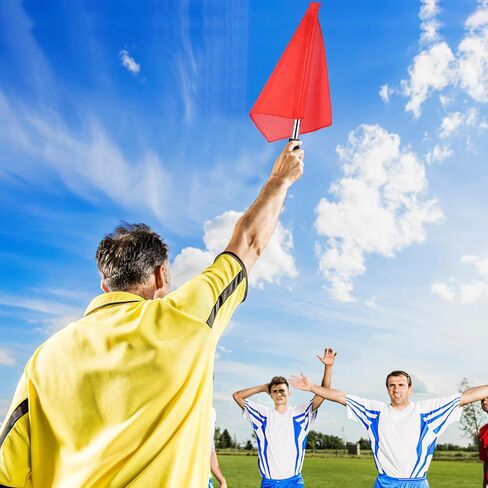 4pcs Red and Green Soccer Referee Flags Set Handheld Signal Flags with Stainless Steel Pole and Sponge Handle for Volleyball Football Track Field Matches Official Linesman Equipment in Kuwait