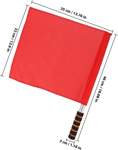 4pcs Red and Green Soccer Referee Flags Set Handheld Signal Flags with Stainless Steel Pole and Sponge Handle for Volleyball Football Track Field Matches Official Linesman Equipment in Kuwait