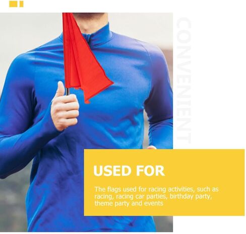 4pcs Red and Green Soccer Referee Flags Set Handheld Signal Flags with Stainless Steel Pole and Sponge Handle for Volleyball Football Track Field Matches Official Linesman Equipment in Kuwait