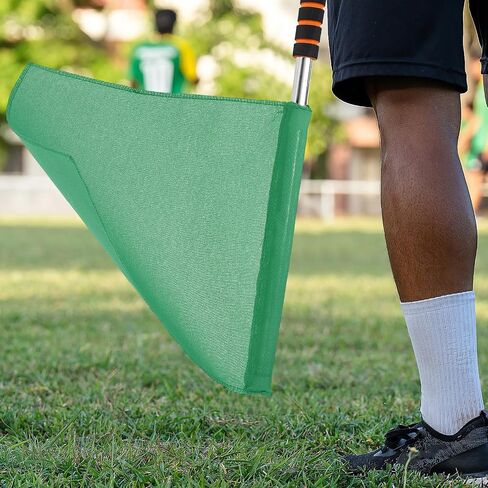 4pcs Red and Green Soccer Referee Flags Set Handheld Signal Flags with Stainless Steel Pole and Sponge Handle for Volleyball Football Track Field Matches Official Linesman Equipment in Kuwait