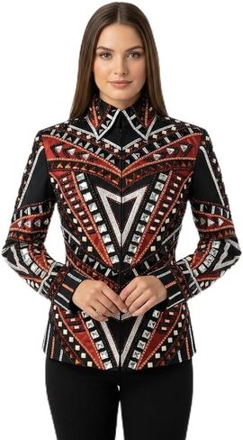 Women's Western Horse Show Jacket with Crystal Rhinestones Equestrian Riding Competition Show Coat in Kuwait