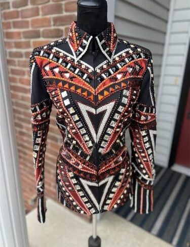 Women's Western Horse Show Jacket with Crystal Rhinestones Equestrian Riding Competition Show Coat in Kuwait