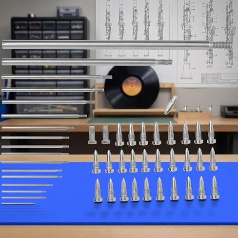 Upper Bass Saxophone Repair Kit 17 Threaded Rods 33 Cone Screws 1 Tapered Nail Saxophone Screws and Instrument Parts for Woodwind Maintenance in Kuwait