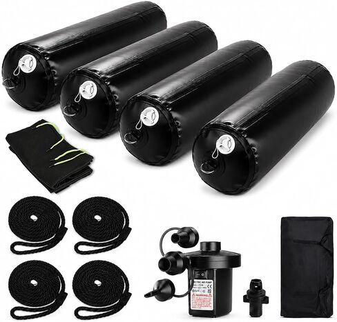 Inflatable Boat Fenders for Docking Heavy Duty Boat Bumpers 10"x27.5"/24" x 5'/18" x 10' Dock Fenders for Pontoon, Fishing Boat, Yacht in Kuwait