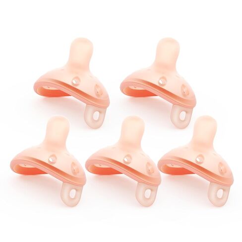 Baby Pacifiers 0-6 Month, Breast Like Shape Soft Silicone Newborn Pacifiers 0-3 Months with Large Air Holes, BPA-Free, 5pcs in Saudi Arabia