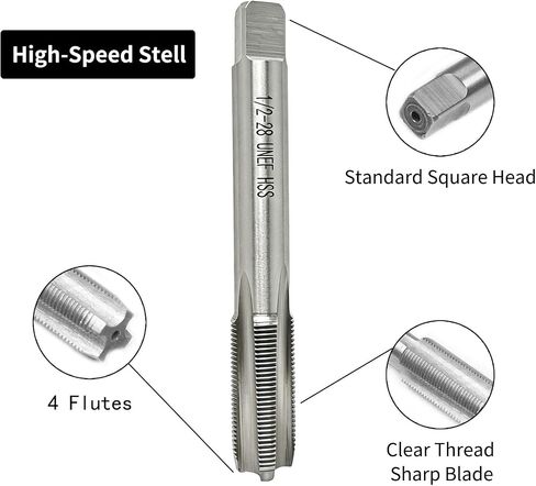 1/2"-28 UNEF Tap and Die Set | 1/2 x 28, HSS Machine Tap Die, Right Hand Threading Tools, Thread Repair or Metal Metalworking in Kuwait