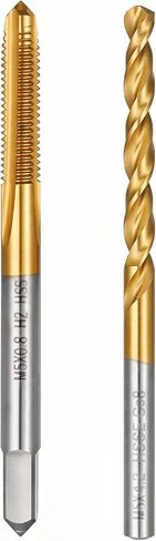 M5x0.8 Tap and 4.2mm Drill Bit Kit, Spiral Point Tap and Straight Handle Drill, M2 HSS Metric Drills and Taps Set for Metalworking and Precision Repair in Kuwait