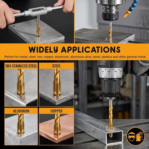 M5x0.8 Tap and 4.2mm Drill Bit Kit, Spiral Point Tap and Straight Handle Drill, M2 HSS Metric Drills and Taps Set for Metalworking and Precision Repair in Kuwait