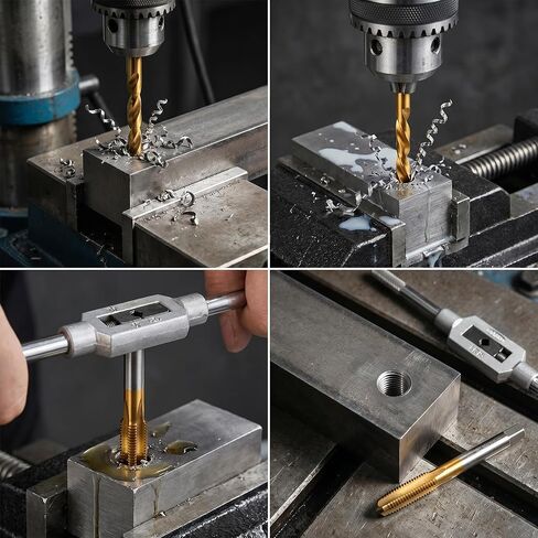 M5x0.8 Tap and 4.2mm Drill Bit Kit, Spiral Point Tap and Straight Handle Drill, M2 HSS Metric Drills and Taps Set for Metalworking and Precision Repair in Kuwait