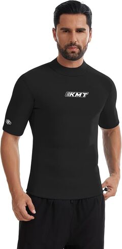 KMT Men Wetsuit Top, Short Sleeve Wet Suit 2mm Neoprene Shirt Keep Warm in Cold Water Swimming Scuba Surfing Diving Shirts Zipperless in Kuwait