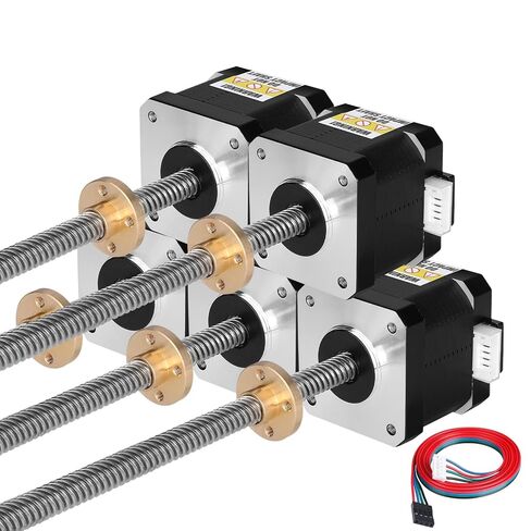 5Pcs Nema 17 Stepper Motor TR8x8 310mm T8 Lead Screw 42x40mm 0.44Nm | 42 Step Motor 62.31oz·in 1.8°‌ 1.7A 1.7Ω Bipolar 2 Phase High Torque 4-Wire Cable 1M for 38D Printer DIY Robot CNC Machine in Kuwait