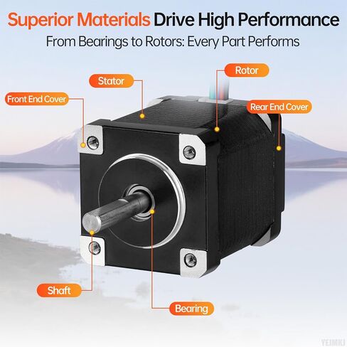 Nema 14 Stepper Motor 35x35mm 20Ncm (28.32oz·in) 1.2A 2.4Ω Bipolar | 35 Stepper Motor High Torque 1.8‌°‌ 2 Phase Shaft 24mm φ5mm 4-Lead Cable 1M for 3D Printer DIY Robot CNC Machine in Kuwait