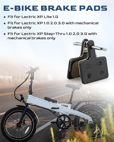 قطعتان من وسادات فرامل الدراجة الإلكترونية مناسبة لـ Lectric XP 1.0/2.0/3.0، XP Step-Thru 1.0/2.0/3.0، XP Lite 1.0، استبدال وسادات فرامل القرص الميكانيكية الأمامية والخلفية in Kuwait