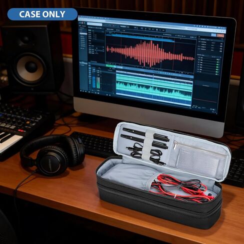 حقيبة وحدة تحكم DJ المحمولة من Yarwo متوافقة مع خلاط اللمس Numark DJ2GO2، وحقيبة سفر مزدوجة الطبقة مع حزام تثبيت للوحة DJ الجيبية، وكابل USB، وكابلات RCA وغيرها من الملحقات (الحقيبة فقط) in Kuwait