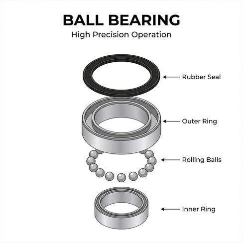 10 PCS MR128-2RS Deep Groove Ball Bearings, 8mm Inner Dia 12mm OD 3.5mm Bore Double Sealed Chrome Steel Black Seal for RC Cars/Planes/Drone/Robotics and Small Electric Motors in Kuwait
