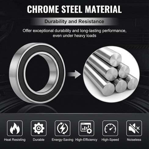 10 PCS MR128-2RS Deep Groove Ball Bearings, 8mm Inner Dia 12mm OD 3.5mm Bore Double Sealed Chrome Steel Black Seal for RC Cars/Planes/Drone/Robotics and Small Electric Motors in Kuwait