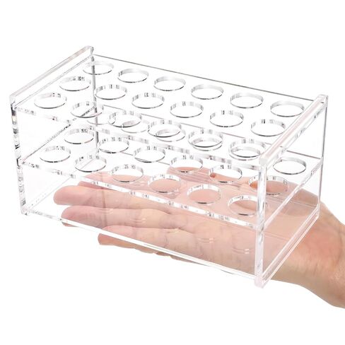 Lawei 4 Pack Clear Acrylic Test Tube Rack, 18 Holes Test Tube Holder for 10ML/15ML Tubes with 17MM Hole Diameter, 3-Layer Stable Plastic Centrifuge Tube Holder for Lab, Home, School, Display in Kuwait
