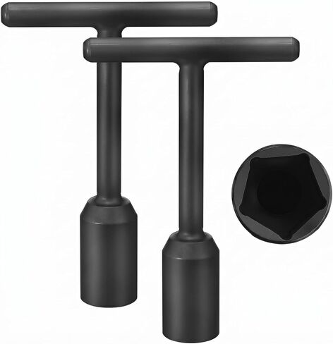 Lothee T-handle Penta Socket Wrench, 5-point Heavy Duty Lineman Socket, Heat Treated Cr-mo Alloy Steel for Pad-mounted Transformers and Secondary Pedestals (2 Pcs,Black) in Kuwait