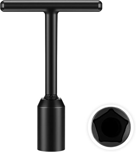 Lothee T-handle Penta Socket Wrench, 5-point Heavy Duty Lineman Socket, Heat Treated Cr-mo Alloy Steel for Pad-mounted Transformers and Secondary Pedestals (2 Pcs,Black) in Kuwait