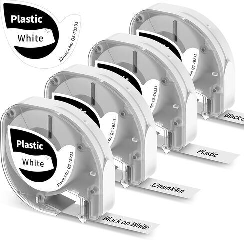 P12 Label Tape Compatible with Dymo Letratag Refills 91330 White Replacement for Dymo Label Maker Refills 12mm x 4m (1/2" x 13') for LT-100H 100T Plus 200B, 5-Pack LT12 P12 Label Maker Refills in Saudi Arabia