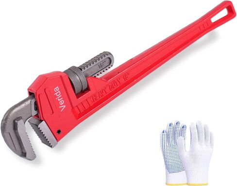 Verida 36 Inch Aluminum Pipe Wrench | Plumbers Wrench, Heavy Duty Plumbing Tools | Forged from High Carbon Steel | Suitable for Water Pipes, Plumbing, Fire Protection Pipe Tools in Kuwait