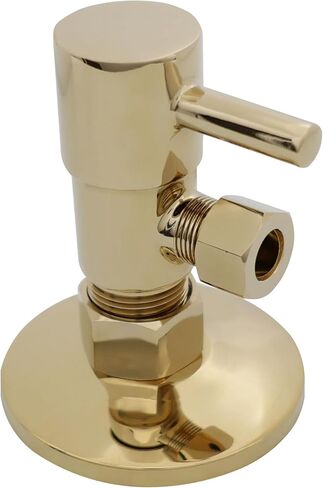 Westbrass A1938QRL-01 Freestanding Pedestal Lavatory Sink Installation Kit with Flat Trap and 1/4-Turn Lever Handles, Polished Brass in Kuwait