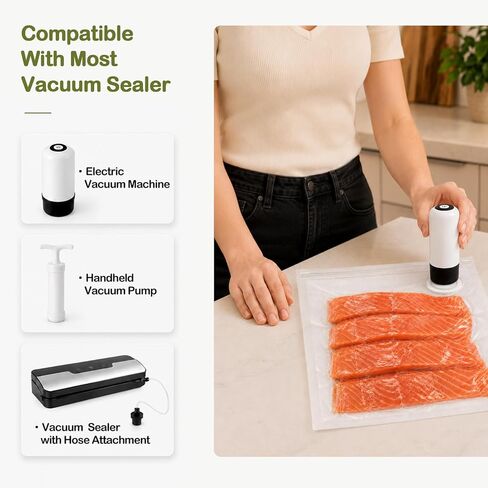 40 PCS Vacuum Sealer Bags for Food with Air Valve, BPA-Free Reusable Food Vacuum Sealer Bags (20 Small+20 Large) in Kuwait