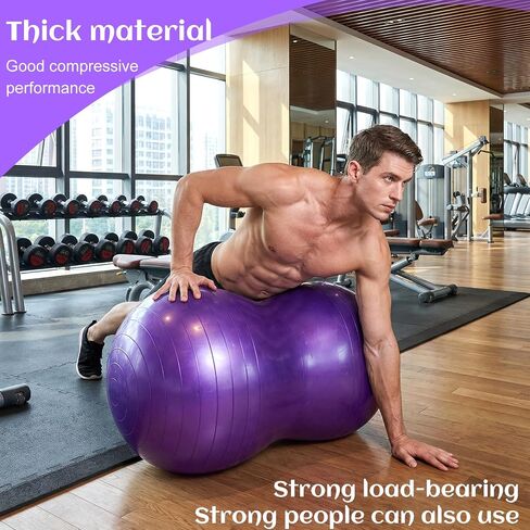 2PCS Peanut Balls 35.43×17.71 inch Exercise Yoga Pregnancy Ball with Pump, Anti Burst Physical Therapy Equipment for Labor Birthing Core Strength Training, Home Gym Fitness in Kuwait