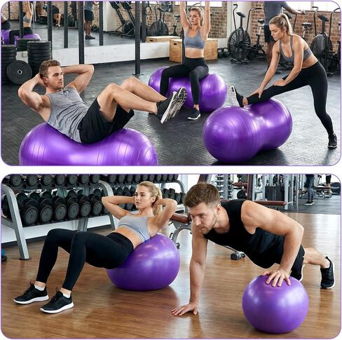 2PCS Peanut Balls 35.43×17.71 inch Exercise Yoga Pregnancy Ball with Pump, Anti Burst Physical Therapy Equipment for Labor Birthing Core Strength Training, Home Gym Fitness in Kuwait