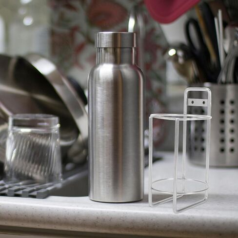 Stainless Steel Water Bottle Rack with Screw down Cup Holder, Space-saving and Easy to Clean Storage Rack for Office, Workshop, and Countertop Use in Kuwait