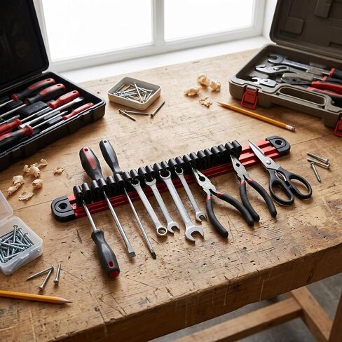 Multifunctional Aluminum Alloy Magnetic Screwdriver Organizer Efficient Storage Tool for Workshop Repair in Kuwait