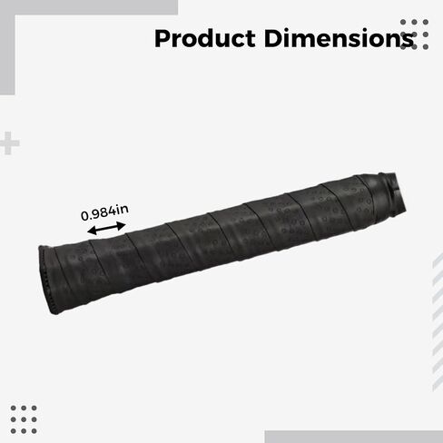 Black PU Racket Grip Tape, Inner Stalk Skin, 1.0 mm Thick, 41.3 in / 105 cm Long, Shock-Absorbing, Sweat Absorbent for Tennis, Badminton, Squash in Kuwait