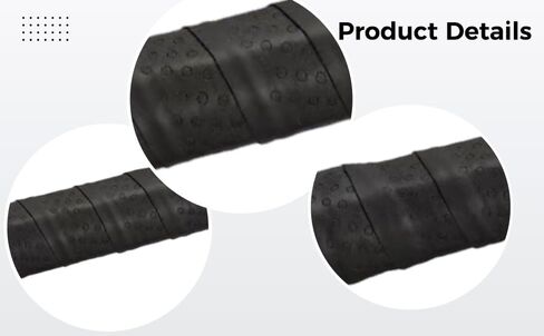 Black PU Racket Grip Tape, Inner Stalk Skin, 1.0 mm Thick, 41.3 in / 105 cm Long, Shock-Absorbing, Sweat Absorbent for Tennis, Badminton, Squash in Kuwait