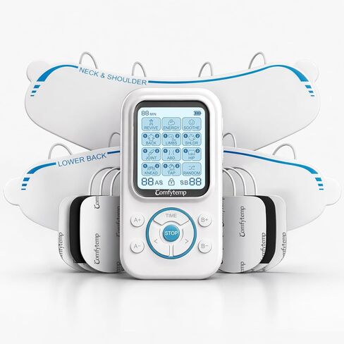 Comfytemp TENS Unit with Specialized Pads for Lower Back & Neck Shoulder Pain Relief, Easy-to-Use TENS Unit Muscle Stimulator with Large Display, Portable Dual Channel TENS Machine with Carrying Case in Kuwait