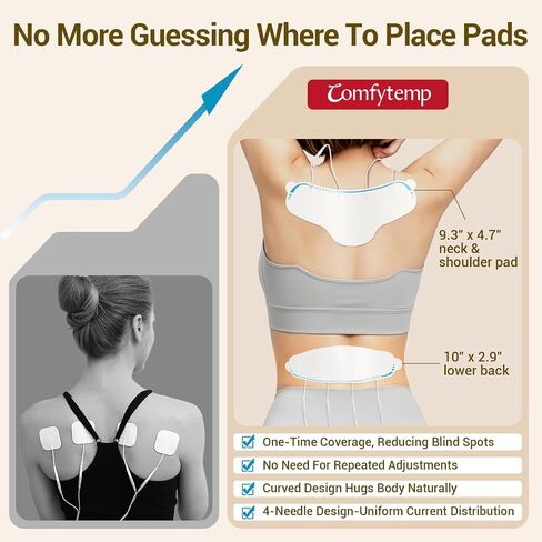 Comfytemp TENS Unit with Specialized Pads for Lower Back & Neck Shoulder Pain Relief, Easy-to-Use TENS Unit Muscle Stimulator with Large Display, Portable Dual Channel TENS Machine with Carrying Case in Kuwait
