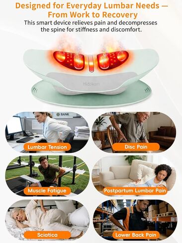 Smart Lower Back Massager with Soothing Warm Therapy & Air Traction – Spinal Decompression Device for Sciatica Relief, Lumbar Pressure & Stiffness - Ideal Gift for Parents & Loved Ones in Kuwait