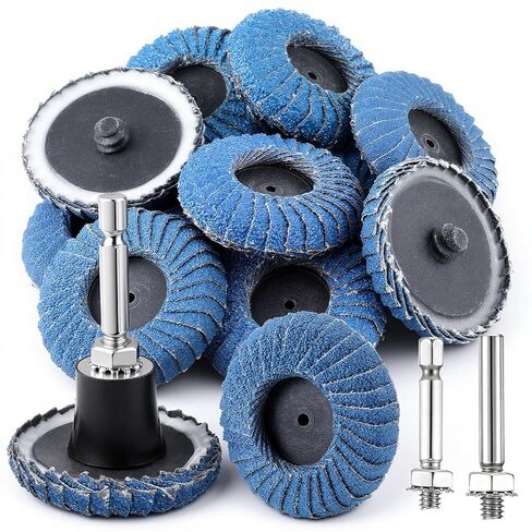 23 PCS Die Grinder Sanding Disc 2 Inch Roll Lock Rapid Replacement Sanding Discs Flat Flap Discs with 1/4" Holder, 40 60 80 120Grit for Wood Metal Sand ing, Rust Removal, Grinding and Finishing in Kuwait