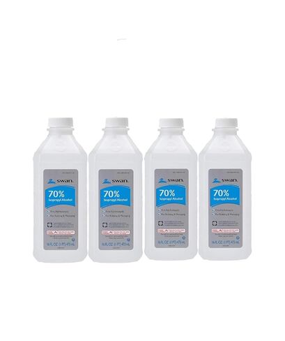 70% Isopropyl Alcohol 16 oz (4 Pack) – Rubbing Alcohol for First Aid, Skin Cleanser, Antiseptic Disinfectant for Cuts & Scrapes, Household Cleaning & Sanitizing in Kuwait
