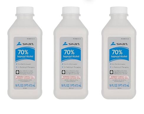 70% Isopropyl Alcohol First Aid Antiseptic - 16 oz Bottle for Rubbing & Massaging (Pack of 3) in Kuwait